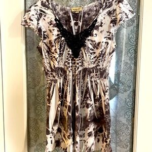 one world live and let live Boho Tunic Type Top Small